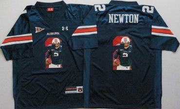 Auburn Tigers 2 Cam Newton Navy Portrait Number College Jersey