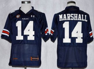 Auburn Tigers #14 Nick Marshall Blue Embroidered NCAA Jersey