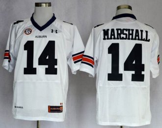 Auburn Tigers #14 Nick Marshall White Embroidered NCAA Jersey