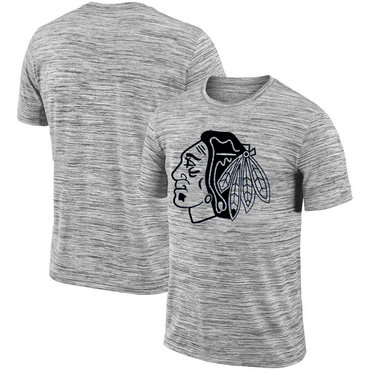 Chicago Blackhawks 2018 Heathered Black Sideline Legend Velocity Travel Performance T-Shirt