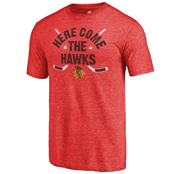 Chicago Blackhawks Fanatics Branded Red Hometown Collection Tri Blend T-Shirt