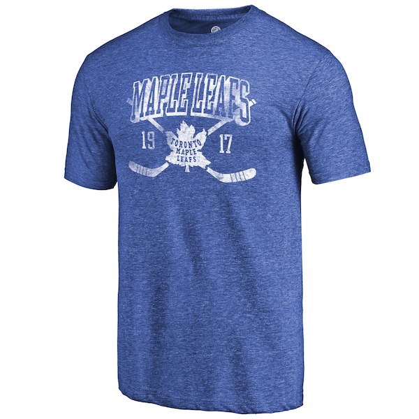 Toronto Maple Leafs Fanatics Branded Royal Vintage Collection Line Shift Tri Blend T-Shirt