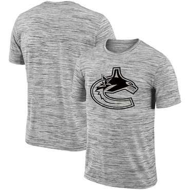 Vancouver Canucks 2018 Heathered Black Sideline Legend Velocity Travel Performance T-Shirt