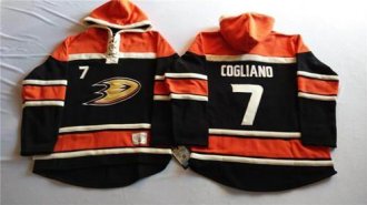 Anaheim Ducks #7 Andrew Cogliano Black Sawyer Hooded Sweatshirt Stitched NHL Jersey