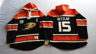 Anaheim Ducks #15 Ryan Getzlaf Black Sawyer Hooded Sweatshirt Stitched NHL Jersey