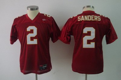 youth ncaa florida state seminoles #2 sanders red jerseys