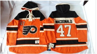 Flyers #47 Andrew MacDonald Orange Sawyer Hooded Sweatshirt Stitched NHL jersey