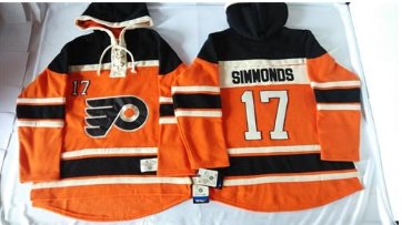 Flyers #17 Wayne Simmonds Orange Sawyer Hooded Sweatshirt Stitched NHL jersey