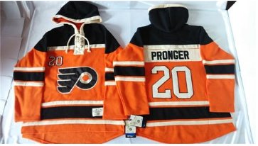 Flyers #20 Chris Pronger Orange Sawyer Hooded Sweatshirt Stitched NHL jersey