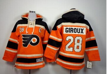 Youth NHL Flyers #28 Claude Giroux Orange Sawyer Hooded Sweatshirt Jersey