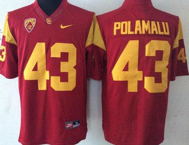 USC Trojans 43 Troy Polamalu Red College Football Jersey