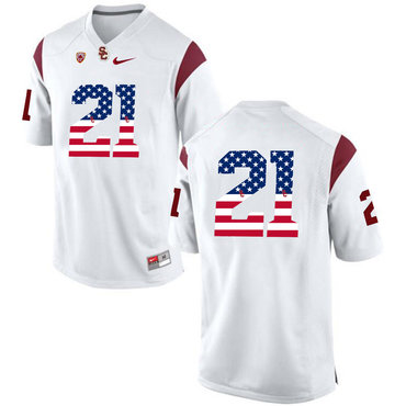 USC Trojans 21 Adoree' Jackson White USA Flag College Football Jersey