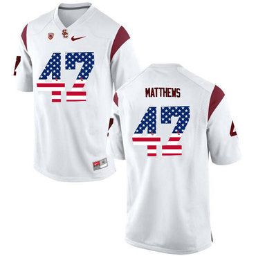 USC Trojans 47 Clay Matthews White USA Flag College Football Jersey