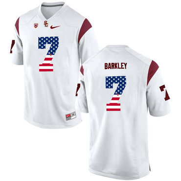 USC Trojans 7 Matt Barkley White USA Flag College Football Jersey