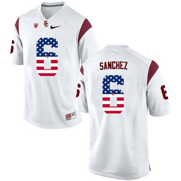 USC Trojans 6 Mark Sanchez White USA Flag College Football Jersey