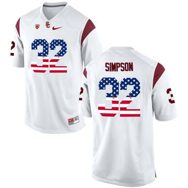 USC Trojans 32 O.J Simpson White USA Flag College Football Jersey