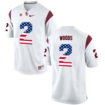 USC Trojans 2 Robert Woods White USA Flag College Football Jersey