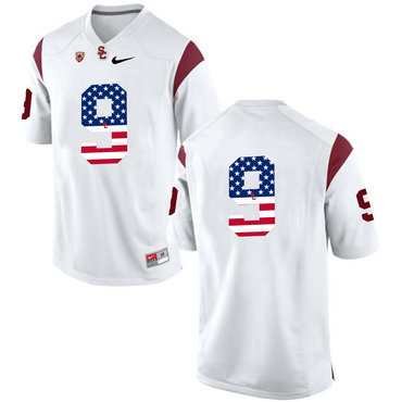 USC Trojans 9 JuJu Smith White USA Flag College Football Jersey