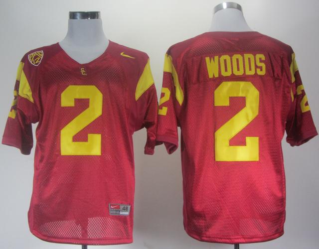 Trojans #2 Robert Woods Red Embroidered NCAA Jerseys