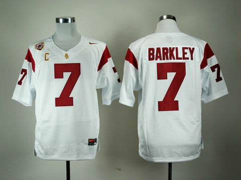 NEW usc trojans matt barkley 7 white pac-12 c patch college football jerseys