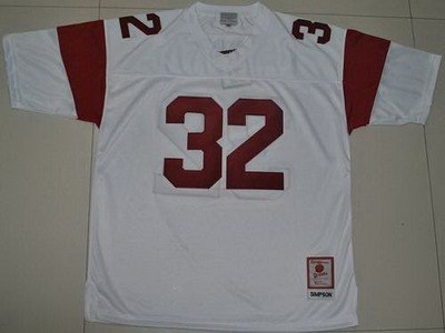 trojans #32 o.j. simpson white embroidered ncaa jersey