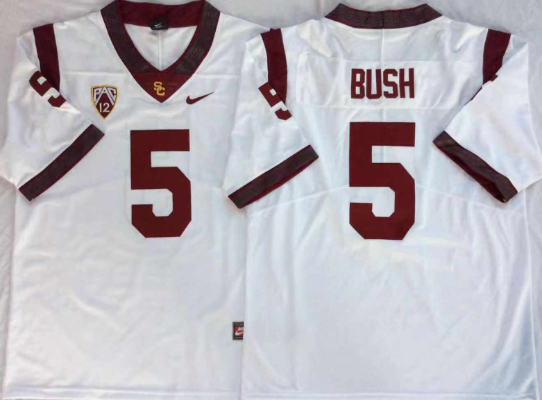 USC Trojans 5 Reggie Bush White College Football Jersey