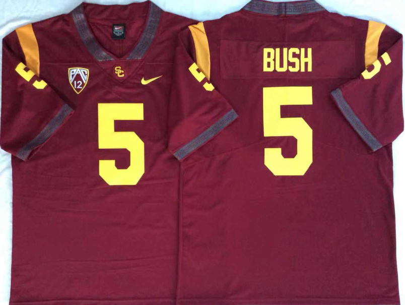 USC Trojans 5 Reggie Bush Red College Football Jersey