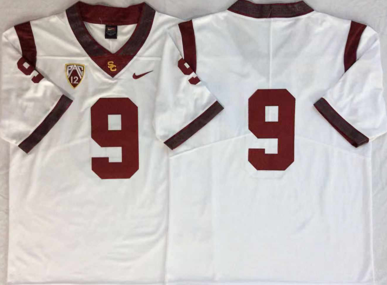 USC Trojans 9 White College Football Jersey