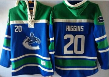 Vancouver Canucks #20 Chris Higgins Blue Sawyer Hooded Sweatshirt Stitched NHL Jersey