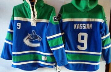 Vancouver Canucks #9 Zack Kassian Blue Sawyer Hooded Sweatshirt Stitched NHL Jersey