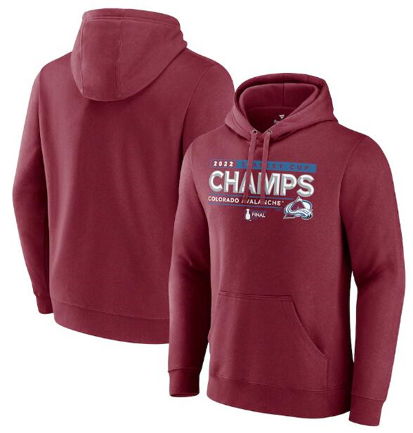 Men's Colorado Avalanche Burgundy 2022 Stanley Cup Champions Winger Pullover Hoodie