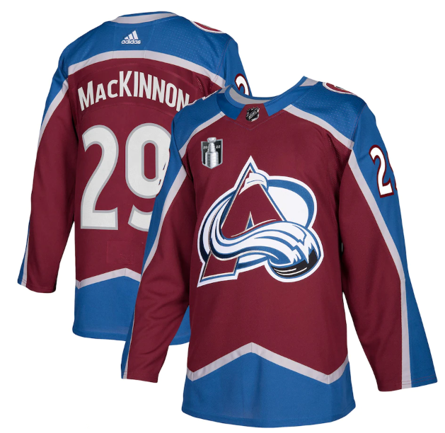 Men's Colorado Avalanche #29 Nathan MacKinnon 2022 Burgundy Stanley Cup Final Patch Stitched Jersey