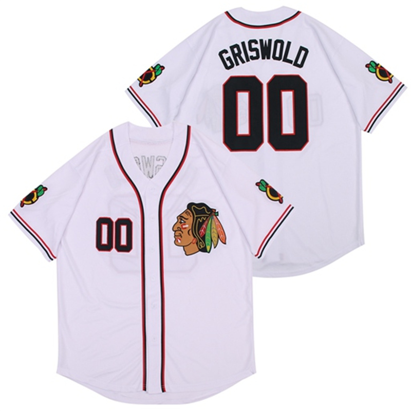 Blackhawks #00 Clark Griswold white Authentic Stitched Jerseys 1