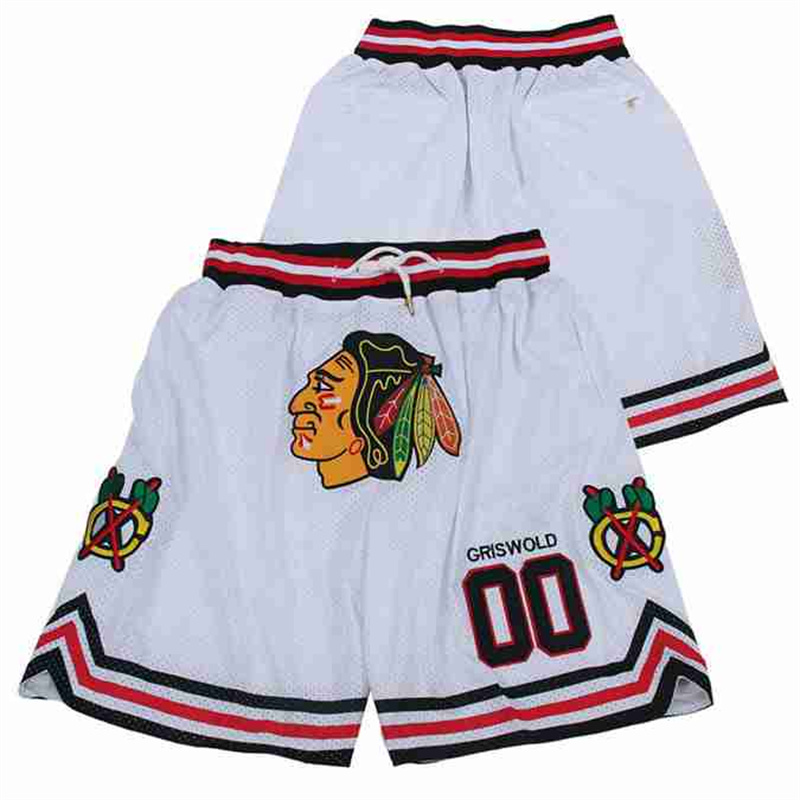 Blackhawks #00 Clark Griswold white Stitched short