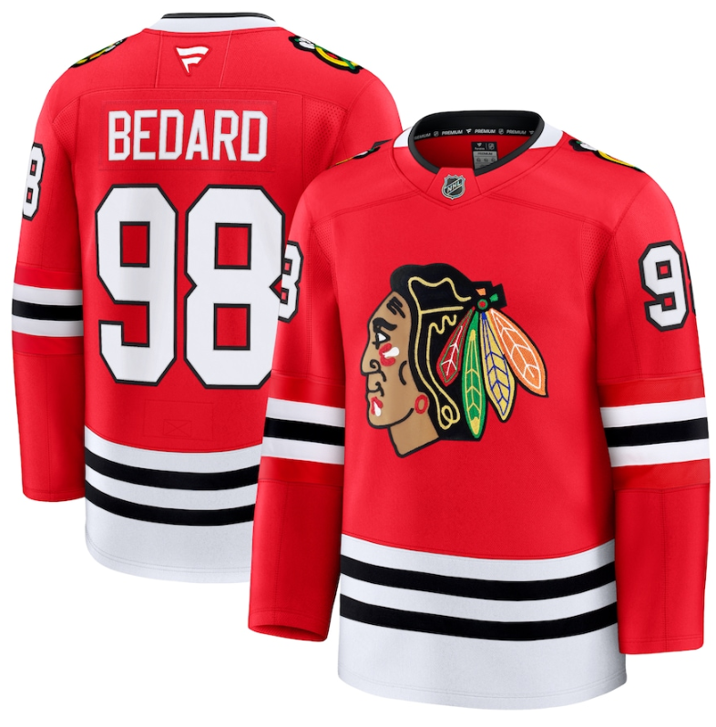 Men's Chicago Blackhawks Active Player Custom Red 2024-25 Home Stitched Hockey Jersey