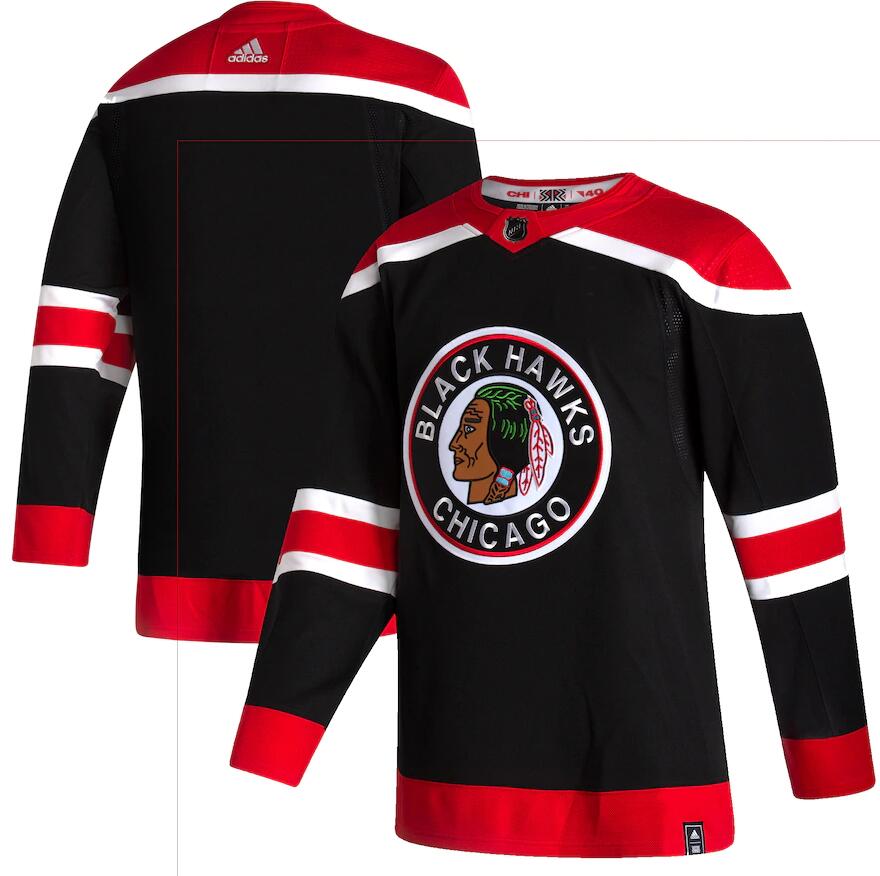 Blackhawks Blank Black 2020-21 Reverse Retro Adidas Jersey