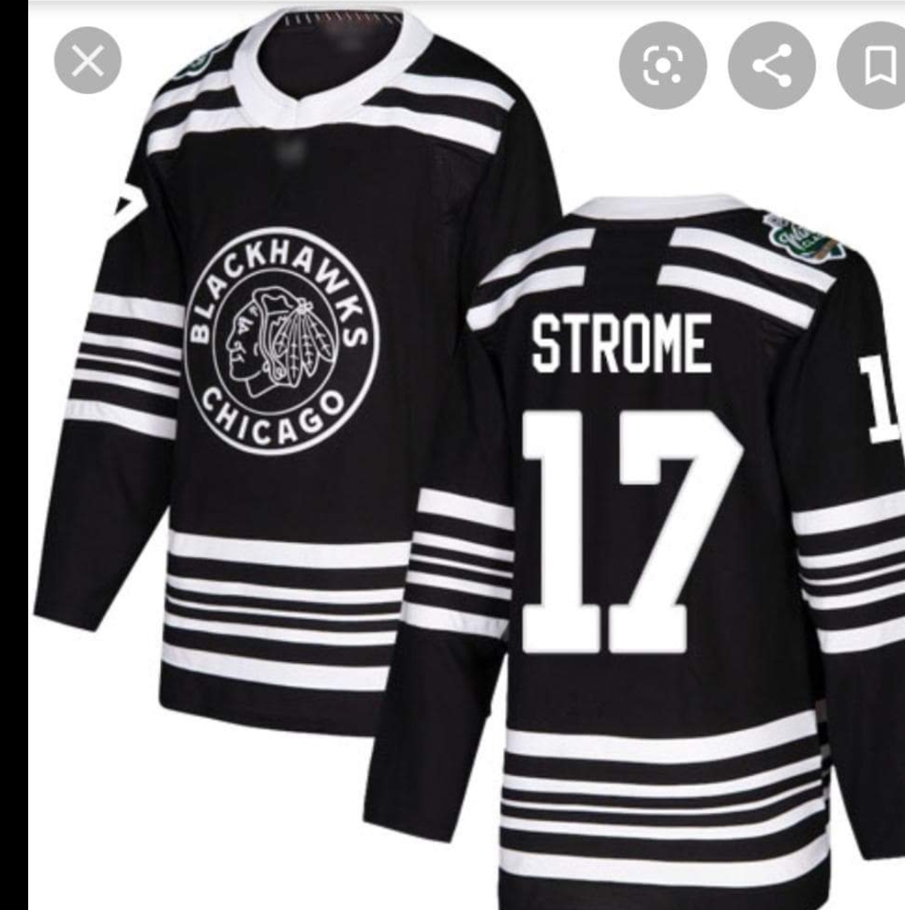 Blackhawks 17 Strome Black 2019 Winter Classic Adidas Jersey