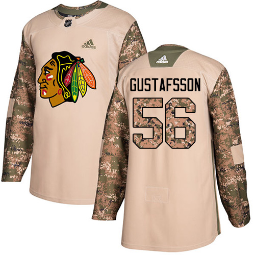 Blackhawks #56 Erik Gustafsson Camo Authentic 2017 Veterans Day Stitched Hockey Jersey