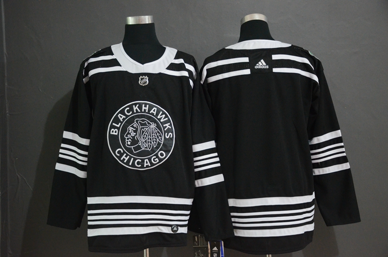 Blackhawks Blank Black 2019 Winter Classic Adidas Jersey