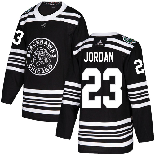 Adidas Blackhawks #23 Michael Jordan Black Authentic 2019 Winter Classic Stitched NHL Jersey