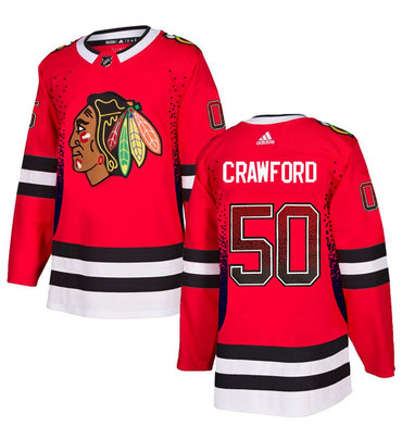 Blackhawks 50 Corey Crawford Red Drift Fashion Adidas Jersey