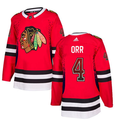 Blackhawks 4 Bobby Orr Red Drift Fashion Adidas Jersey