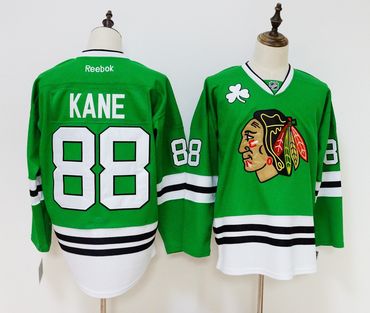 Blackhawks 88 Patrick Kane Green Adidas Jersey