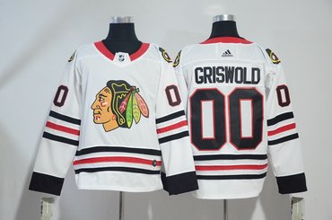 Blackhawks 00 Clark Griswold White Adidas Jersey