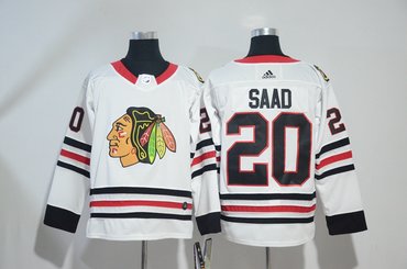 Blackhawks 20 Brandon Saad White Adidas Jersey