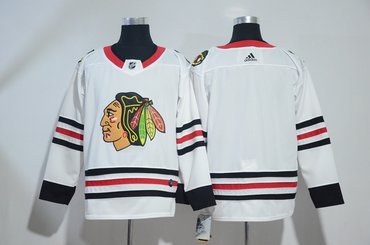 Blackhawks Blank White Adidas Jersey