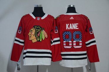 Blackhawks 88 Patrick Kane Red USA Flag Adidas Jersey