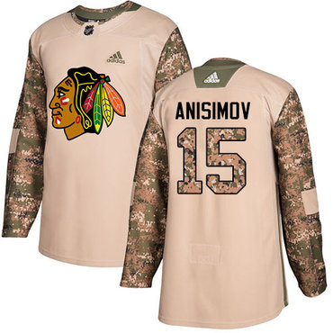 Adidas Blackhawks #15 Artem Anisimov Camo Authentic 2017 Veterans Day Stitched NHL Jersey