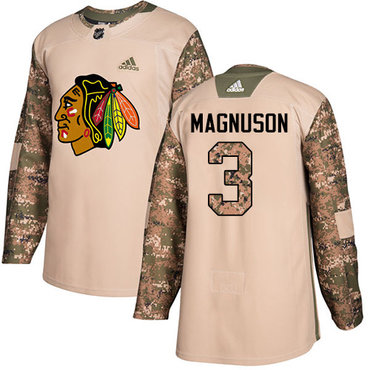 Adidas Blackhawks #3 Keith Magnuson Camo Authentic 2017 Veterans Day Stitched NHL Jersey