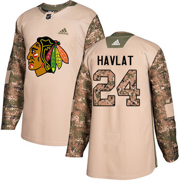 Adidas Blackhawks #24 Martin Havlat Camo Authentic 2017 Veterans Day Stitched NHL Jersey